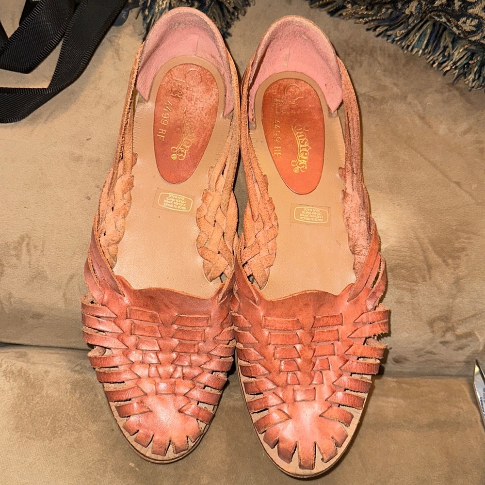 Vintage Boho Unique Leather Huarache Shoes